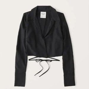 Abercrombie Black Wrap Around/Tie Back Top